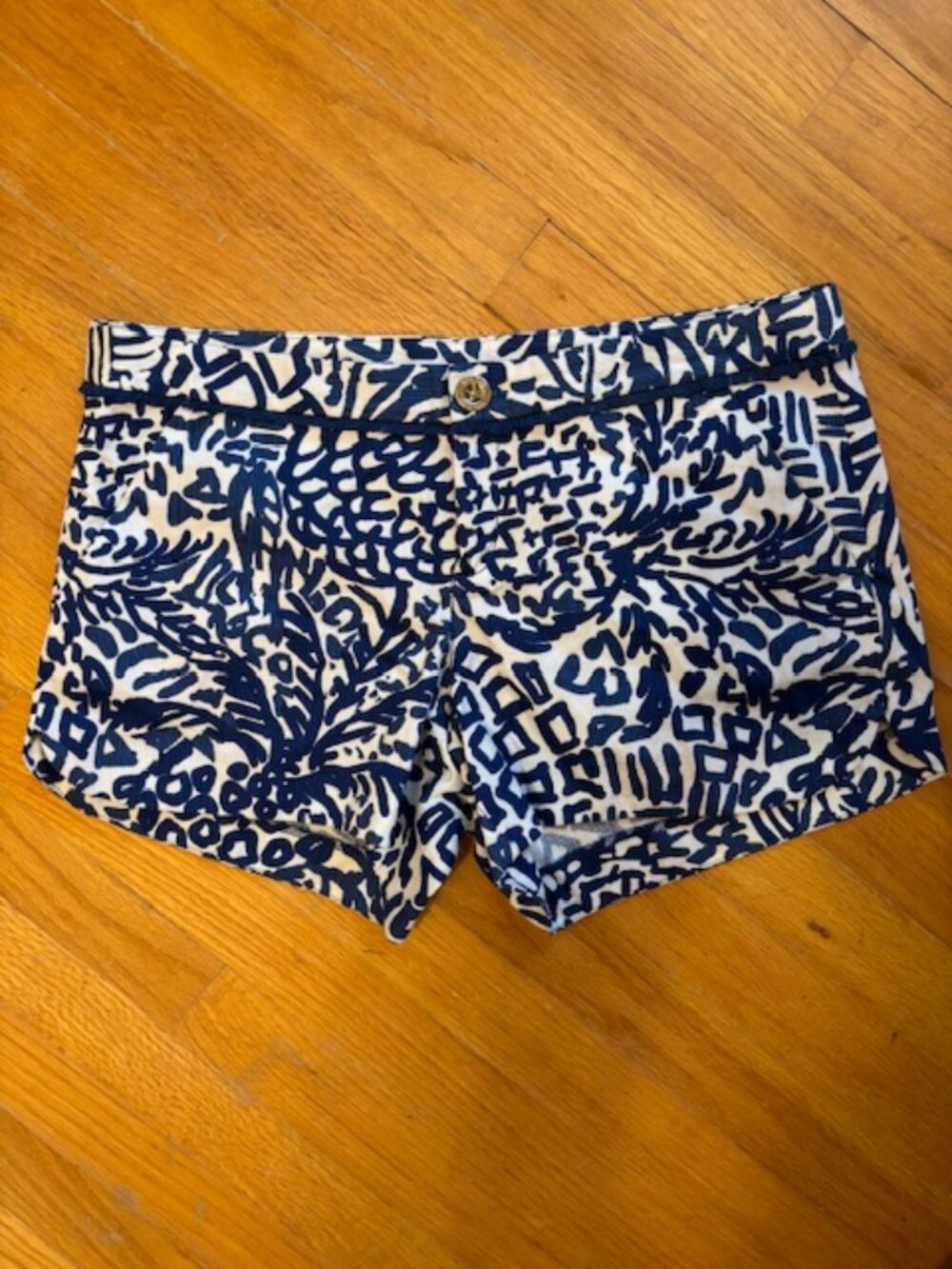 Lilly Pulitzer Navy/White Adie Shorts in Indigo Home Slice Print Size 4